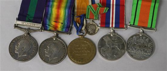 A group of WWI and onwards medals etc